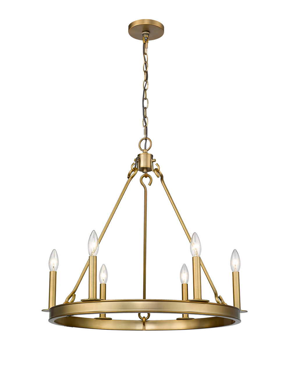 Z-Lite Canada - Six Light Chandelier - Barclay - Olde Brass- Union Lighting Luminaires Decor