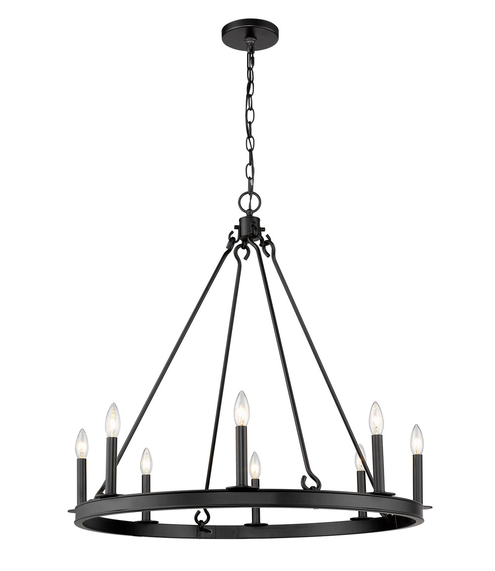 Z-Lite Canada - Eight Light Chandelier - Barclay - Matte Black- Union Lighting Luminaires Decor