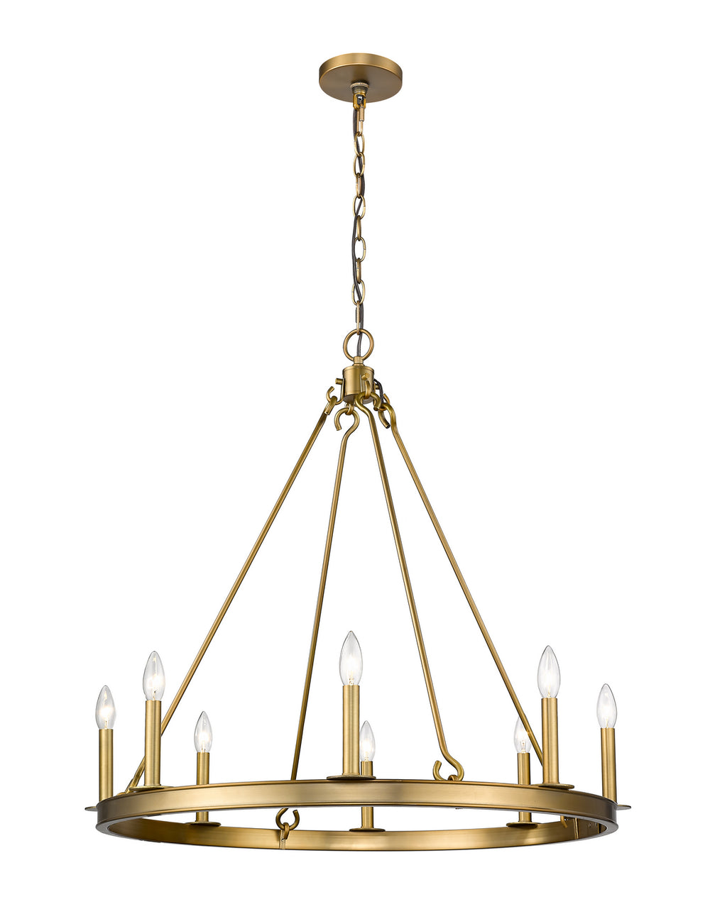 Z-Lite Canada - Eight Light Chandelier - Barclay - Olde Brass- Union Lighting Luminaires Decor