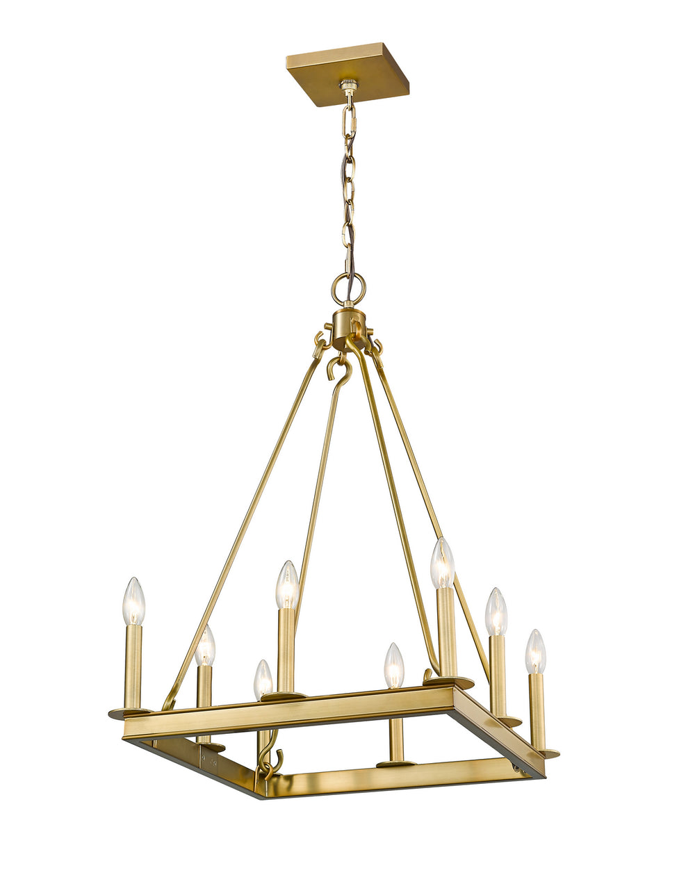 Z-Lite Canada - Eight Light Chandelier - Barclay - Olde Brass- Union Lighting Luminaires Decor