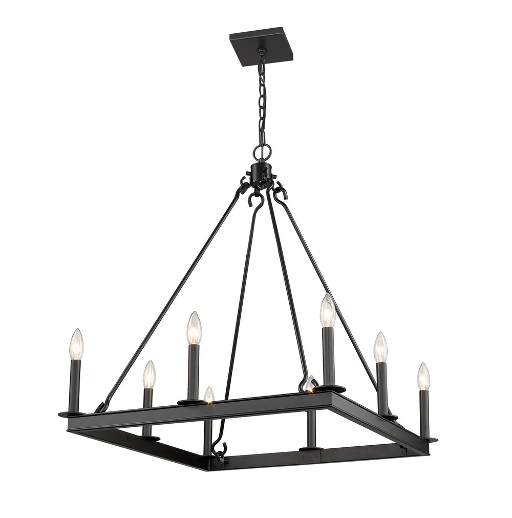 Z-Lite Canada - Eight Light Chandelier - Barclay - Matte Black- Union Lighting Luminaires Decor