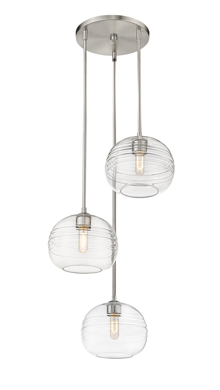 Z-Lite Canada - Three Light Pendant - Harmony - Brushed Nickel- Union Lighting Luminaires Decor