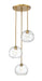 Z-Lite Canada - Three Light Pendant - Chloe - Olde Brass- Union Lighting Luminaires Decor