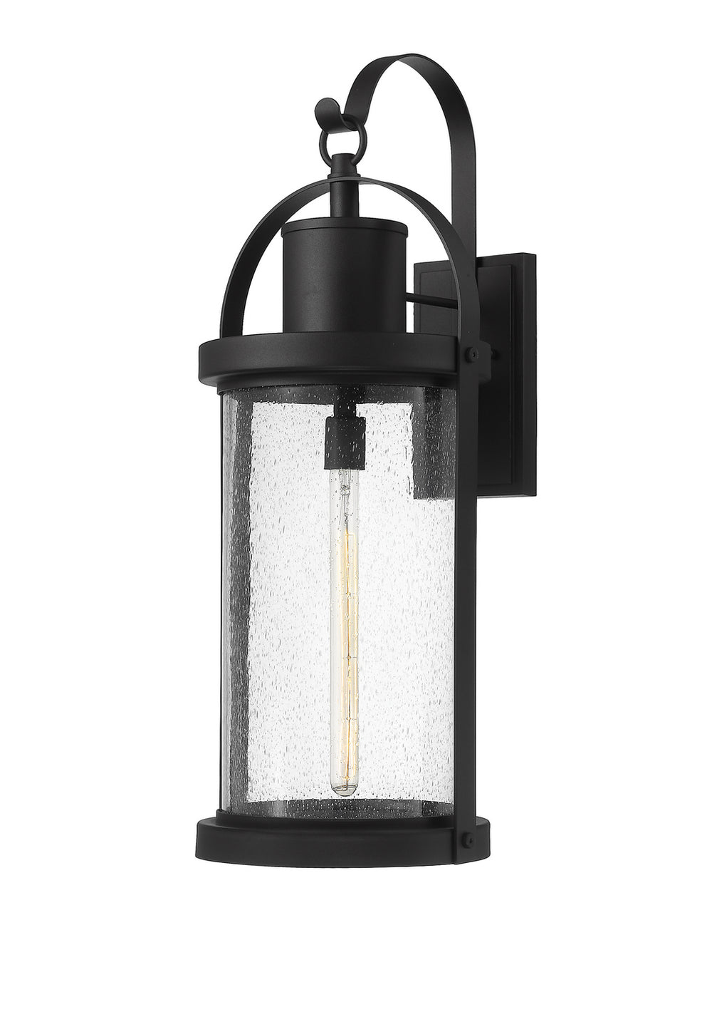 Z-Lite Canada - One Light Outdoor Wall Sconce - Roundhouse - Black- Union Lighting Luminaires Decor