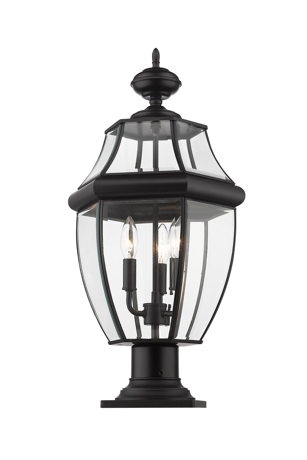Z-Lite Canada - Three Light Outdoor Pier Mount - Westover - Black- Union Lighting Luminaires Decor