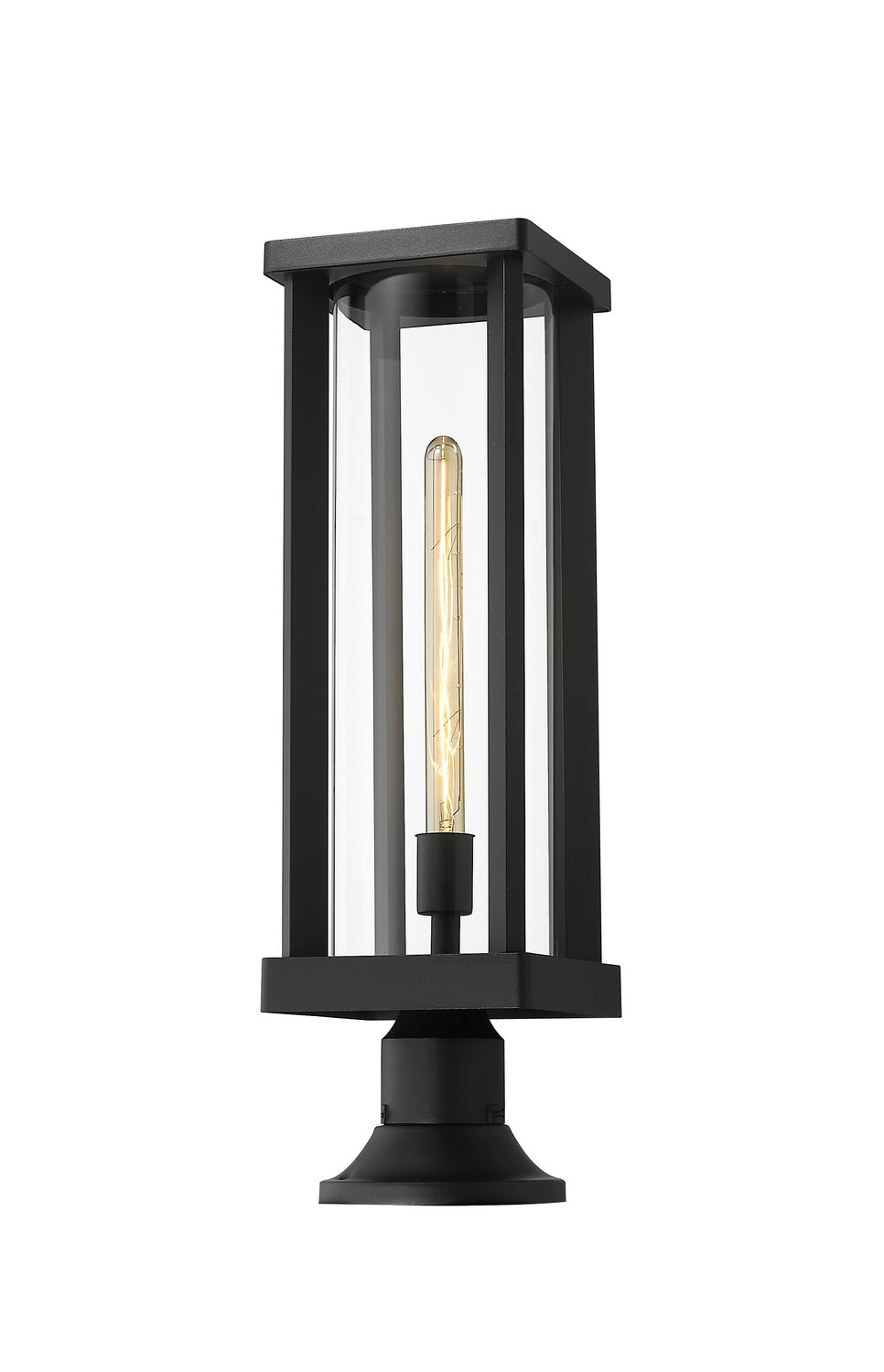 Z-Lite Canada - One Light Outdoor Pier Mount - Glenwood - Black- Union Lighting Luminaires Decor