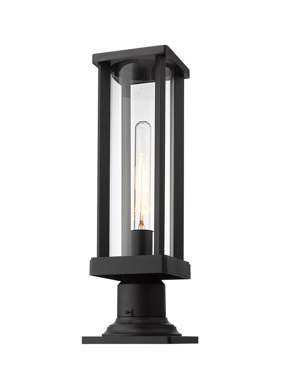 Z-Lite Canada - One Light Outdoor Pier Mount - Glenwood - Black- Union Lighting Luminaires Decor