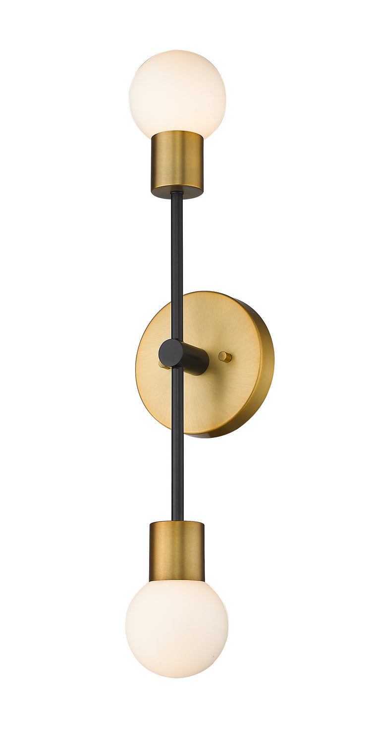 Z-Lite Canada - Two Light Wall Sconce - Neutra - Matte Black / Foundry Brass- Union Lighting Luminaires Decor