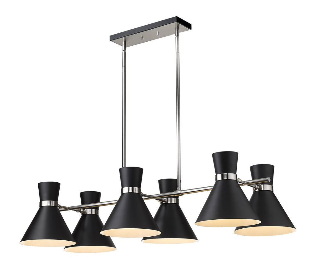 Z-Lite Canada - Six Light Chandelier - Soriano - Matte Black / Brushed Nickel- Union Lighting Luminaires Decor