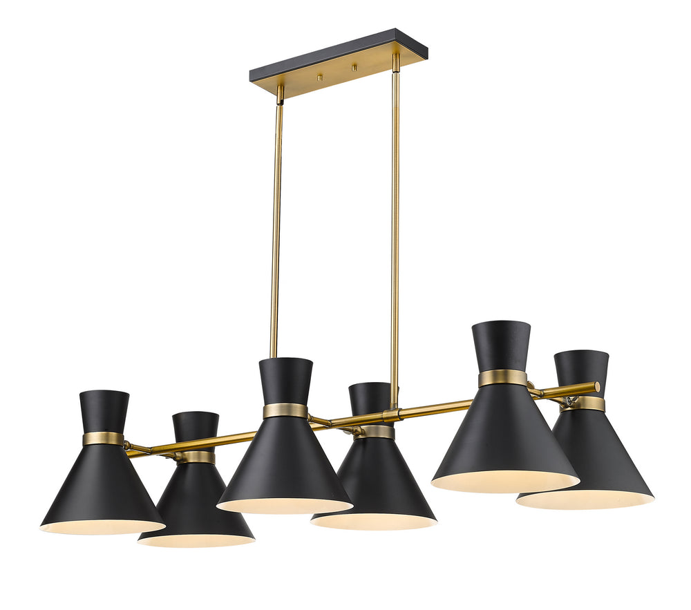 Z-Lite Canada - Six Light Chandelier - Soriano - Matte Black / Heritage Brass- Union Lighting Luminaires Decor
