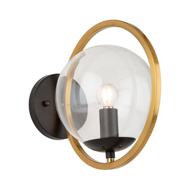 Artcraft Canada - One Light Wall Sconce - Lugano - Black & Vintage Brass- Union Lighting Luminaires Decor