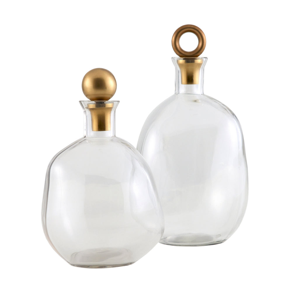 Arteriors - Decanter, set of 2 - Frances - Clear- Union Lighting Luminaires Decor