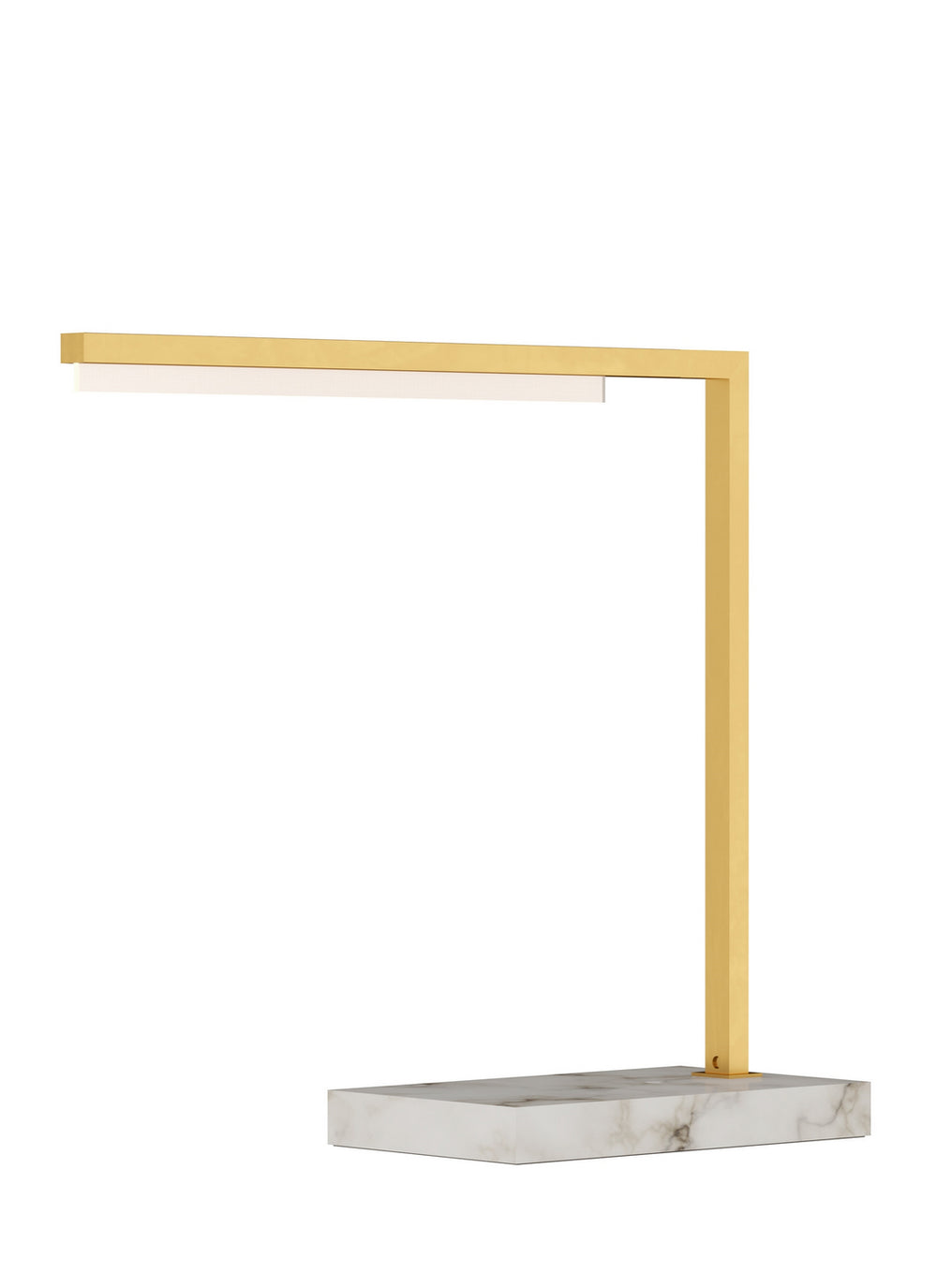 Visual Comfort Modern - LED Table Lamp - Klee - Natural Brass/White Marble- Union Lighting Luminaires Decor