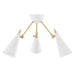 Mitzi - Three Light Semi Flush Mount - Moxie - Aged Brass/Soft Off White- Union Lighting Luminaires Decor