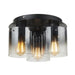 Artcraft Canada - Three Light Flush Mount - Henley - Satin Black & Smoke Glass- Union Lighting Luminaires Decor
