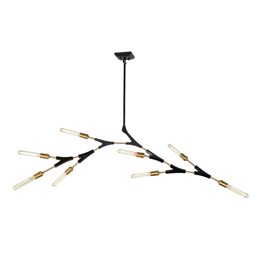 Artcraft Canada - Eight Light Chandelier - Filiali - Black & Harvest Brass- Union Lighting Luminaires Decor