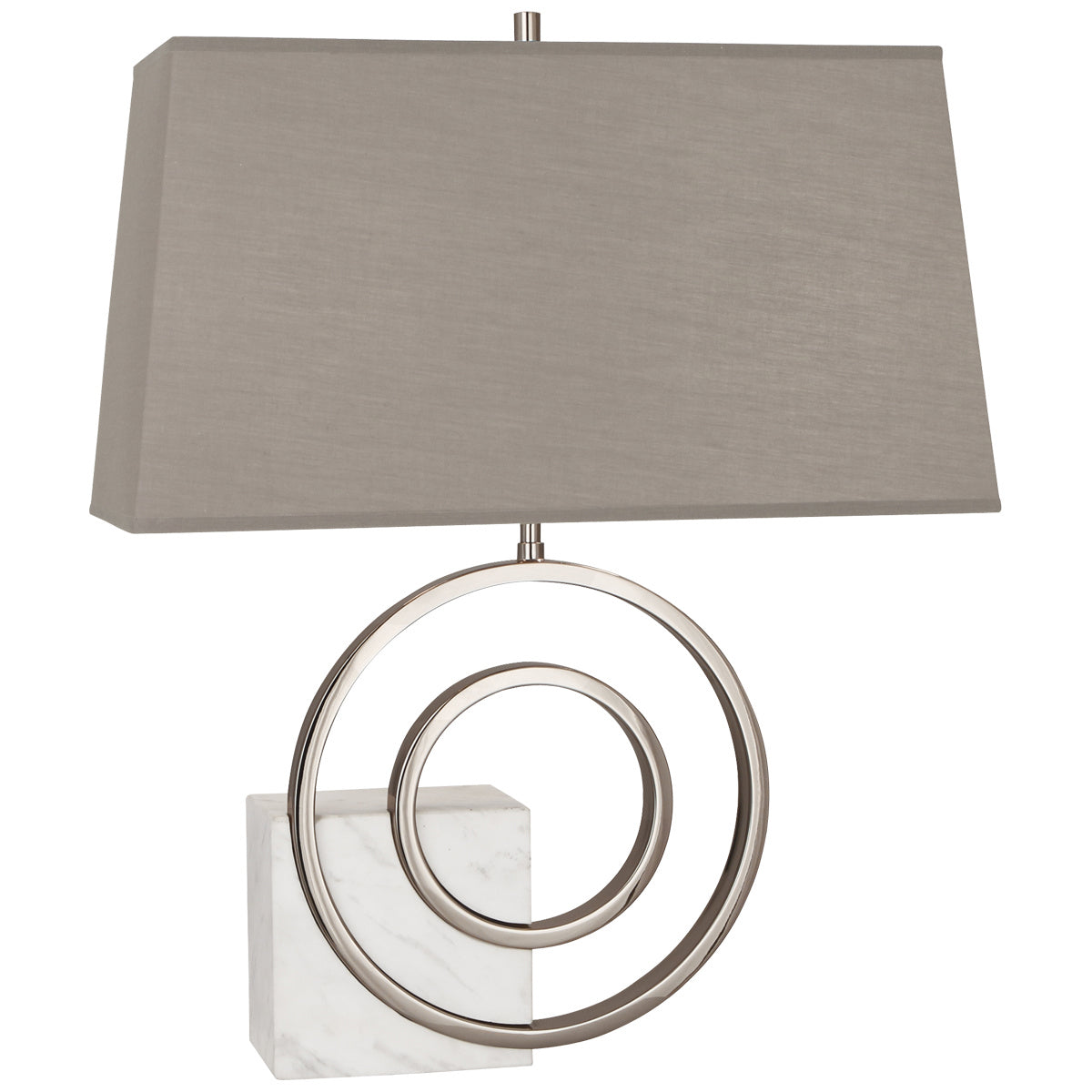 Robert Abbey - Two Light Table Lamp - Jonathan Adler Saturn - Polished Nickel w/ White Marble- Union Lighting Luminaires Decor