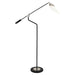 Robert Abbey - One Light Floor Lamp - Ferdinand - Matte Black Painted w/ Polished Nickel- Union Lighting Luminaires Decor