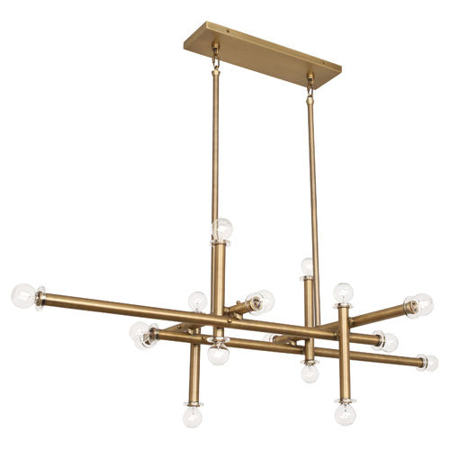 Robert Abbey - 16 Light Chandelier - Jonathan Adler Milano - Warm Brass w/Lucite- Union Lighting Luminaires Decor