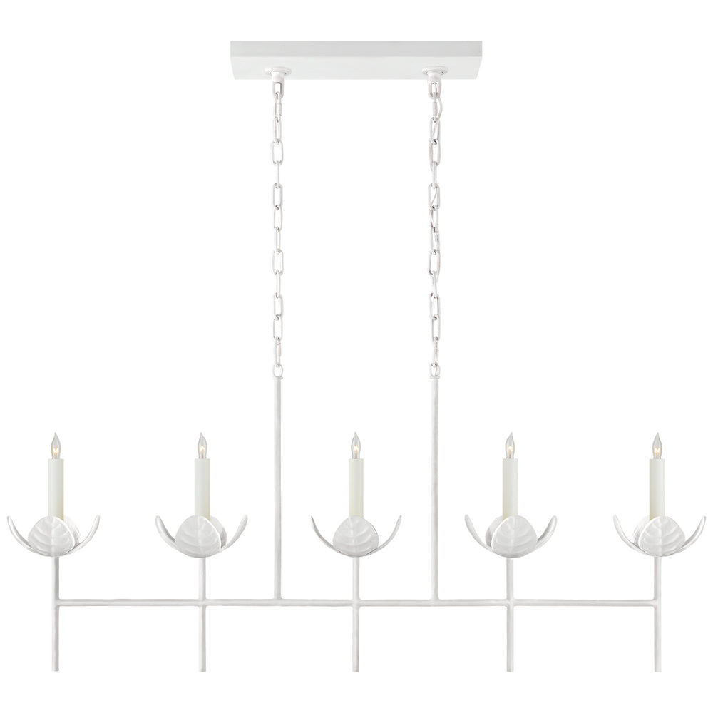 Visual Comfort Signature Canada - Five Light Linear Chandelier - Illana - Plaster White- Union Lighting Luminaires Decor