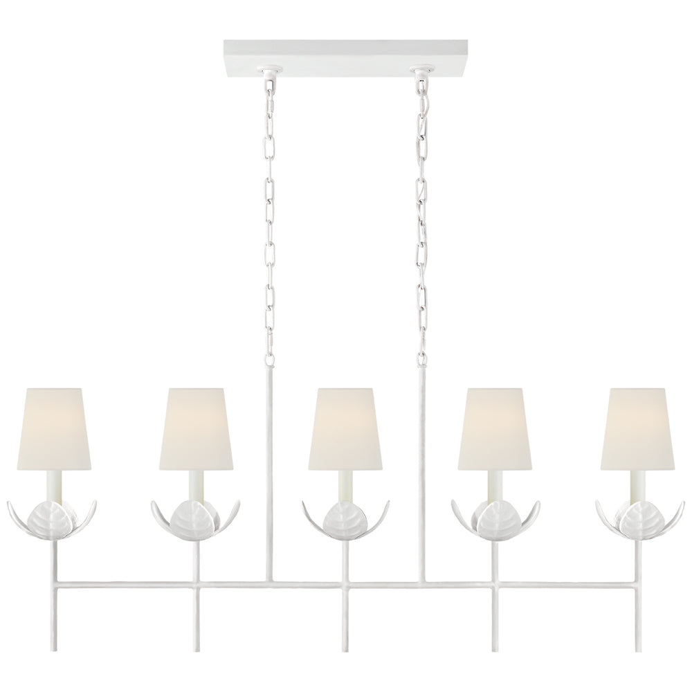 Visual Comfort Signature Canada - Five Light Linear Chandelier - Illana - Plaster White- Union Lighting Luminaires Decor