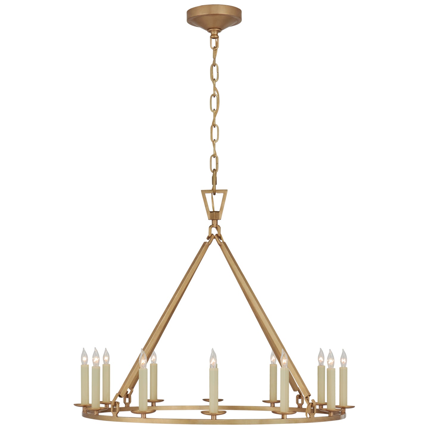 Visual Comfort Signature Canada - 12 Light Chandelier - Darlana Ring - Antique-Burnished Brass- Union Lighting Luminaires Decor