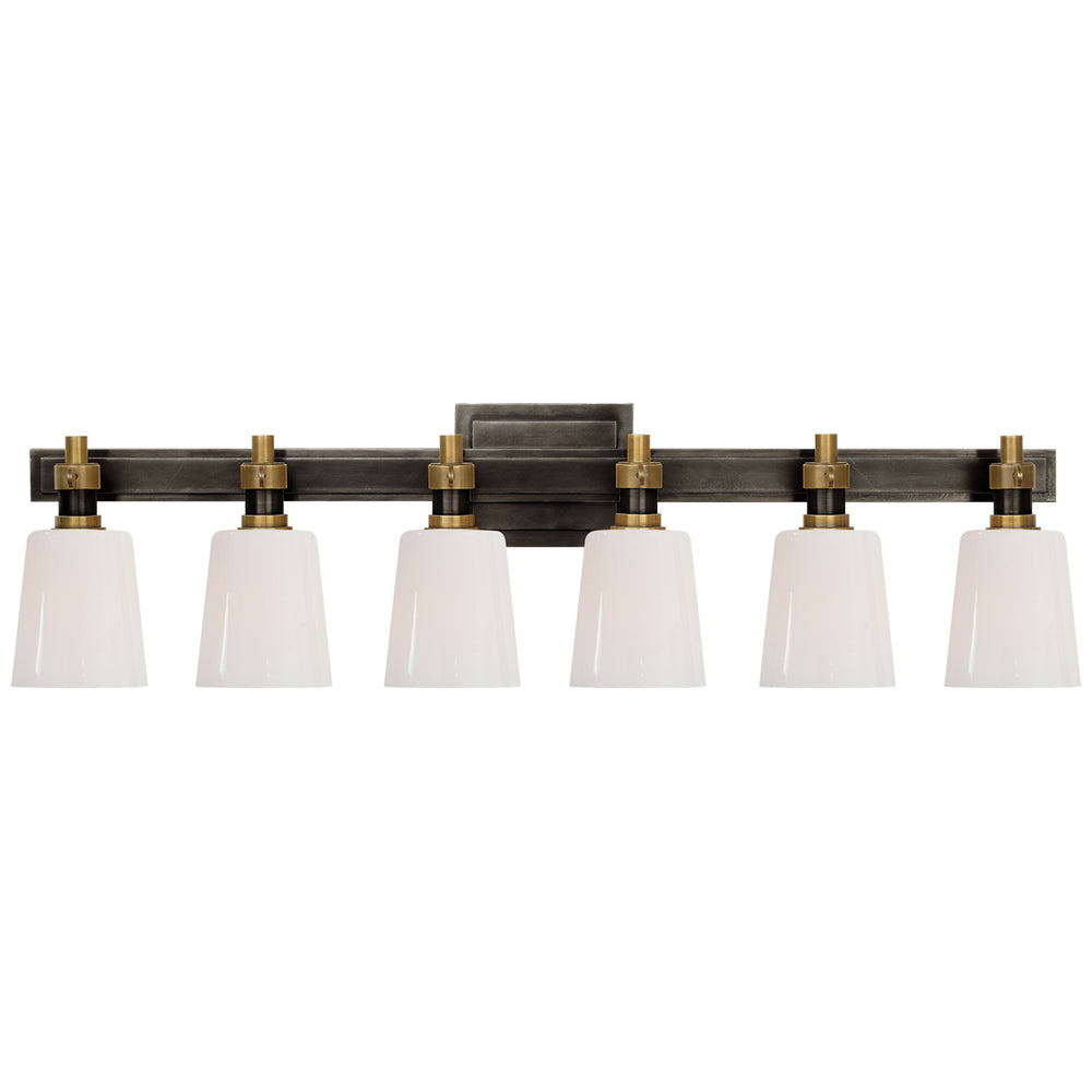 Visual Comfort Signature Canada - Six Light Linear Bath Sconce - Bryant Bath - Bronze and Hand-Rubbed Antique Brass- Union Lighting Luminaires Decor