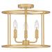 Quoizel - Three Light Semi Flush Mount - Abner - Aged Brass- Union Lighting Luminaires Decor