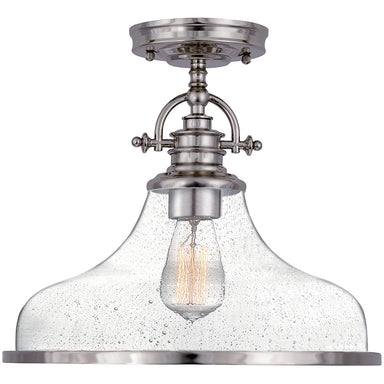 Quoizel - One Light Semiflush Mount - Grant - Brushed Nickel- Union Lighting Luminaires Decor