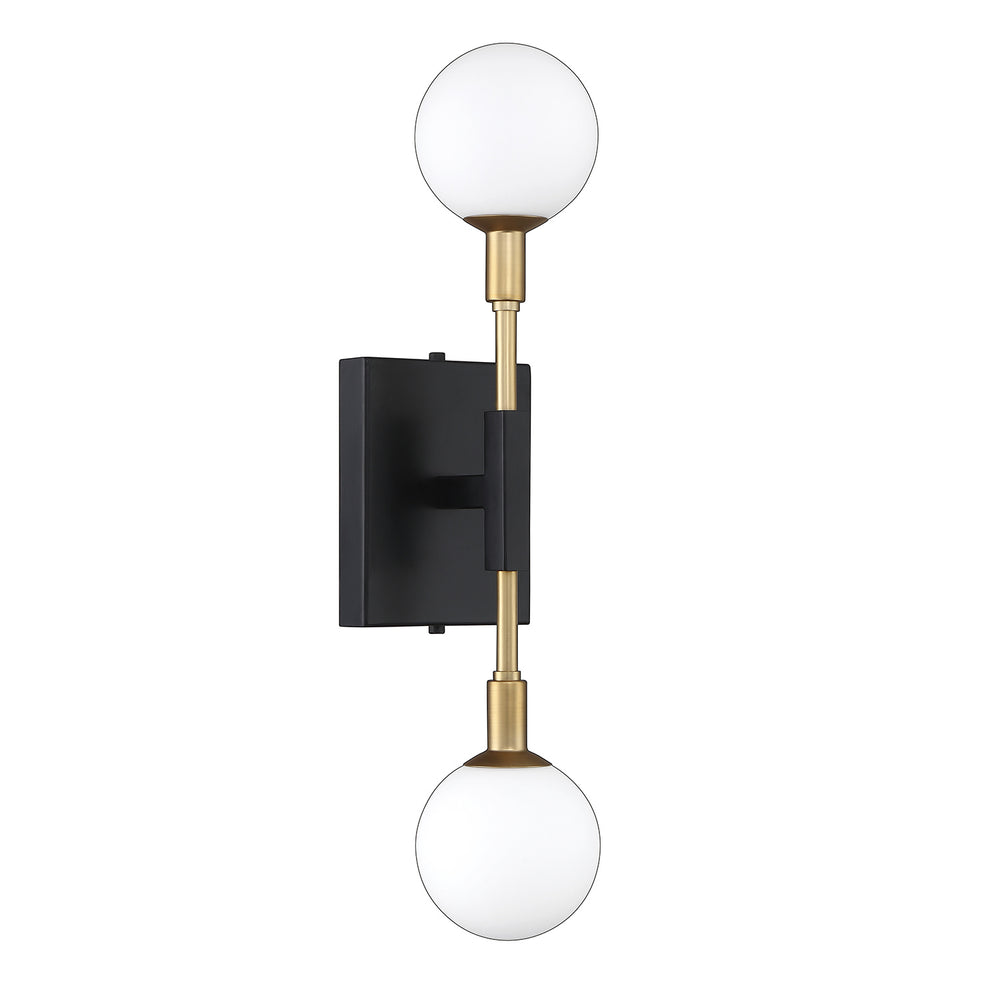 Kendal Canada - Two Light Wall Sconce - Ambience - Black & Brass- Union Lighting Luminaires Decor