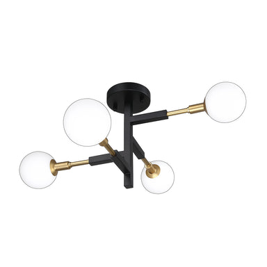Kendal Canada - Four Light Pendant - Ambience - Black & Brass- Union Lighting Luminaires Decor