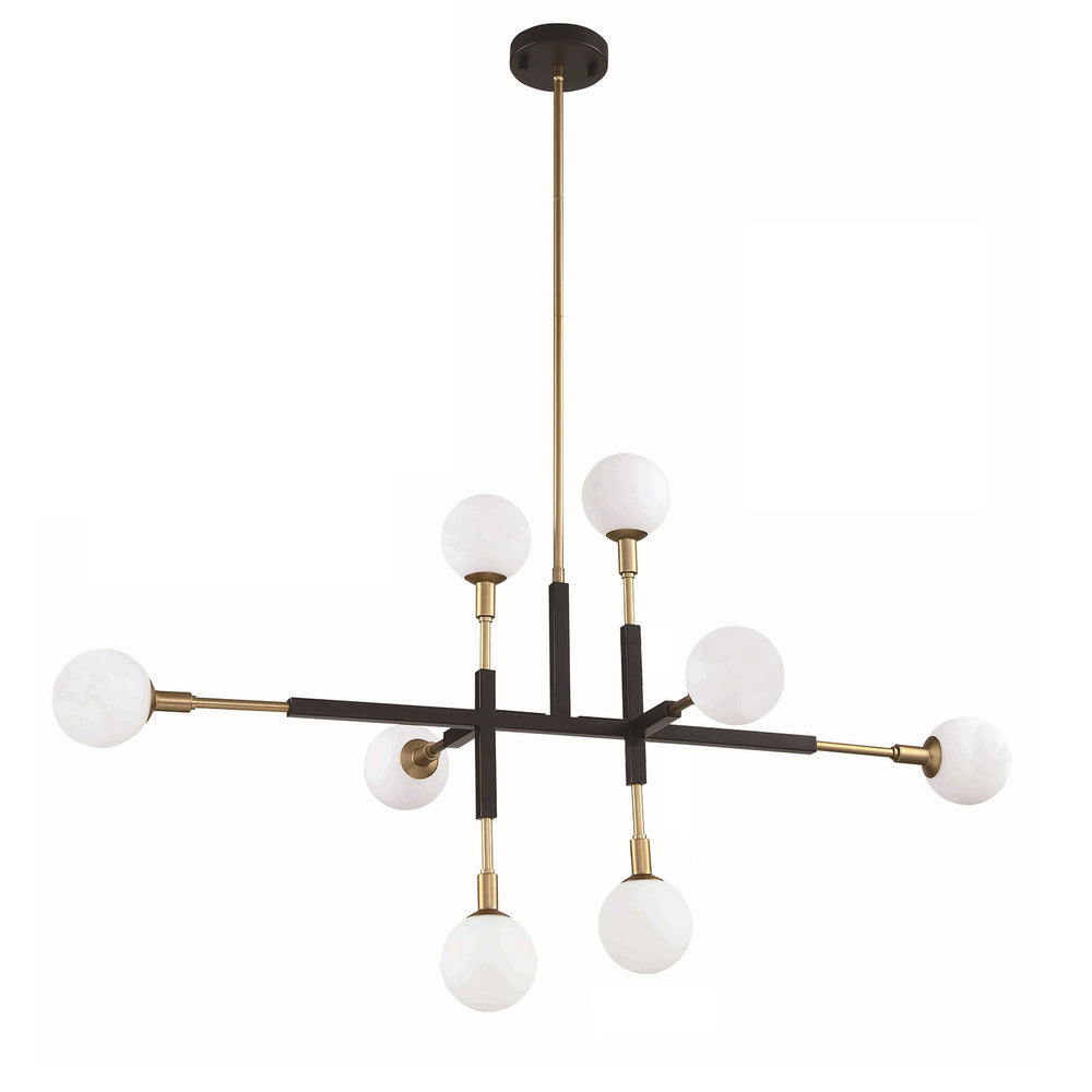 Kendal Canada - Eight Light Pendant - Ambience - Black & Brass- Union Lighting Luminaires Decor