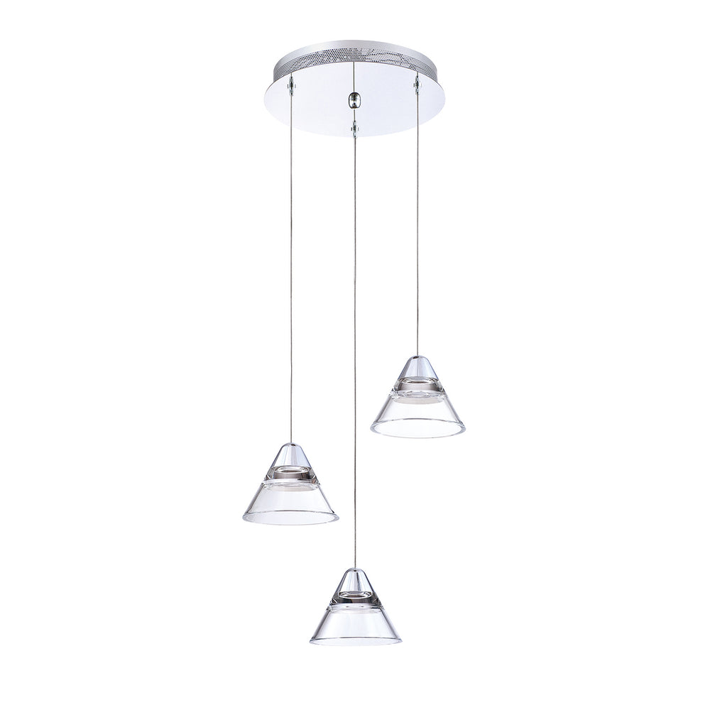 Kendal Canada - LED Pendant Pan - Geo - Chrome- Union Lighting Luminaires Decor