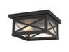 Z-Lite Canada - Two Light Outdoor Flush Mount - Brookside - Black- Union Lighting Luminaires Decor