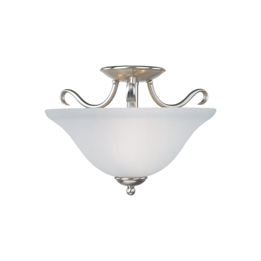 Maxim - Two Light Semi-Flush Mount - Basix - Satin Nickel- Union Lighting Luminaires Decor