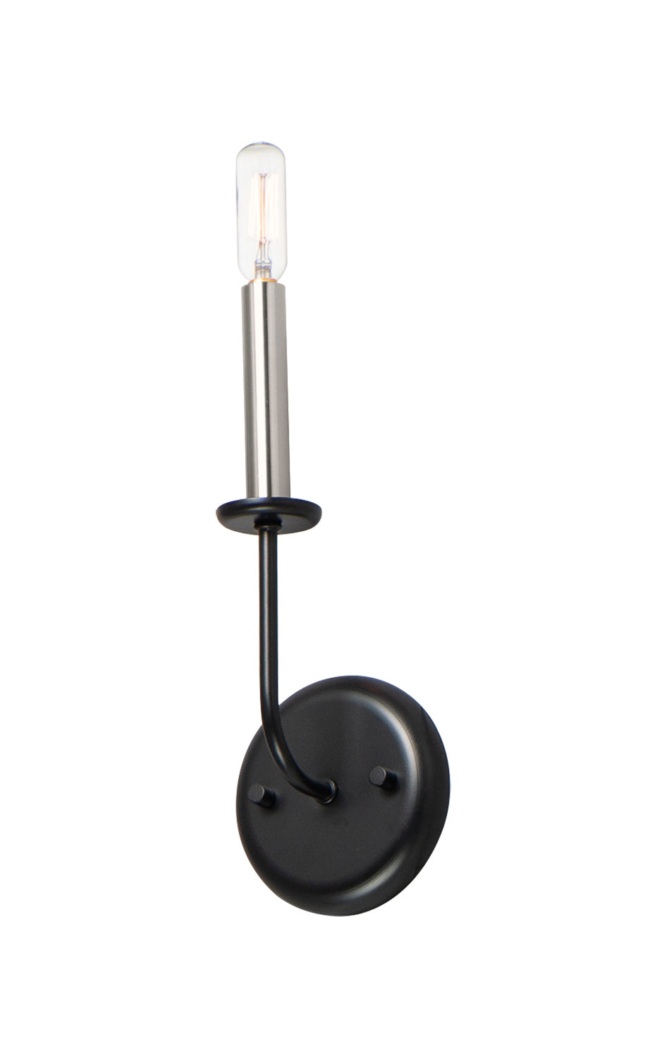 Maxim - One Light Wall Sconce - Wesley - Black / Satin Nickel- Union Lighting Luminaires Decor