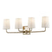 Troy Lighting Canada - Four Light Bath and Vanity - Simone - Warm Silver Leaf- Union Lighting Luminaires Decor