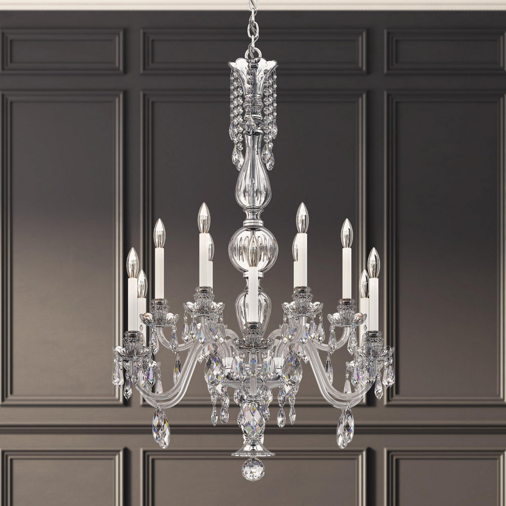 Schonbek - 12 Light Chandelier - Hamilton Nouveau - Polished Silver- Union Lighting Luminaires Decor