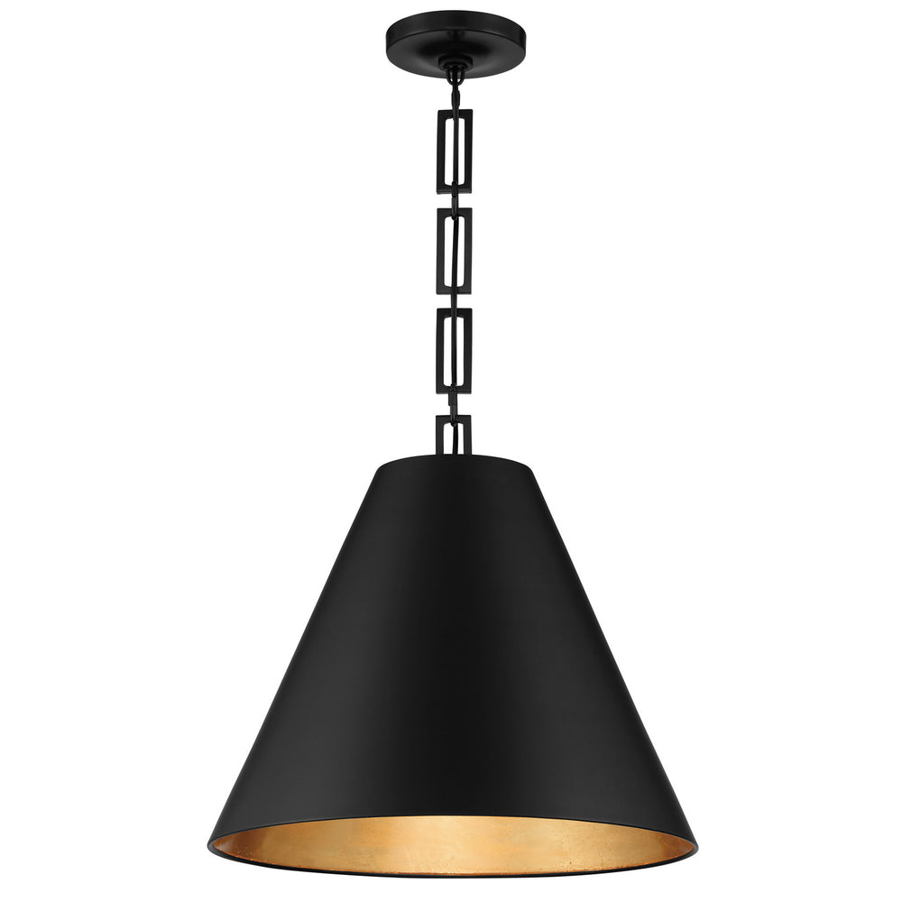 Crystorama - Three Light Chandelier - Alston - Matte Black + Antique Gold- Union Lighting Luminaires Decor