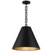 Crystorama - Three Light Chandelier - Alston - Matte Black + Antique Gold- Union Lighting Luminaires Decor