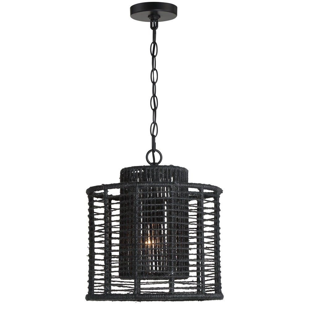 Crystorama - One Light Pendant - Jayna - Matte Black- Union Lighting Luminaires Decor