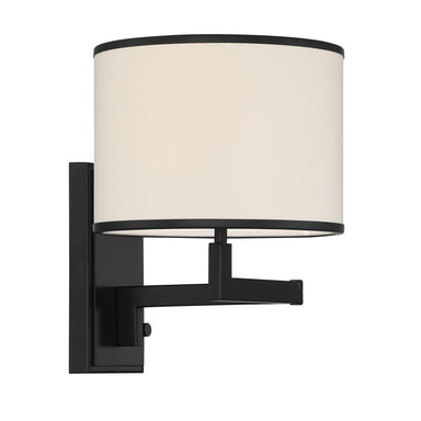 Crystorama - One Light Wall Sconce - Madison - Matte Black- Union Lighting Luminaires Decor