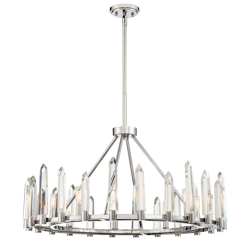 Crystorama - Eight Light Chandelier - Watson - Polished Nickel- Union Lighting Luminaires Decor