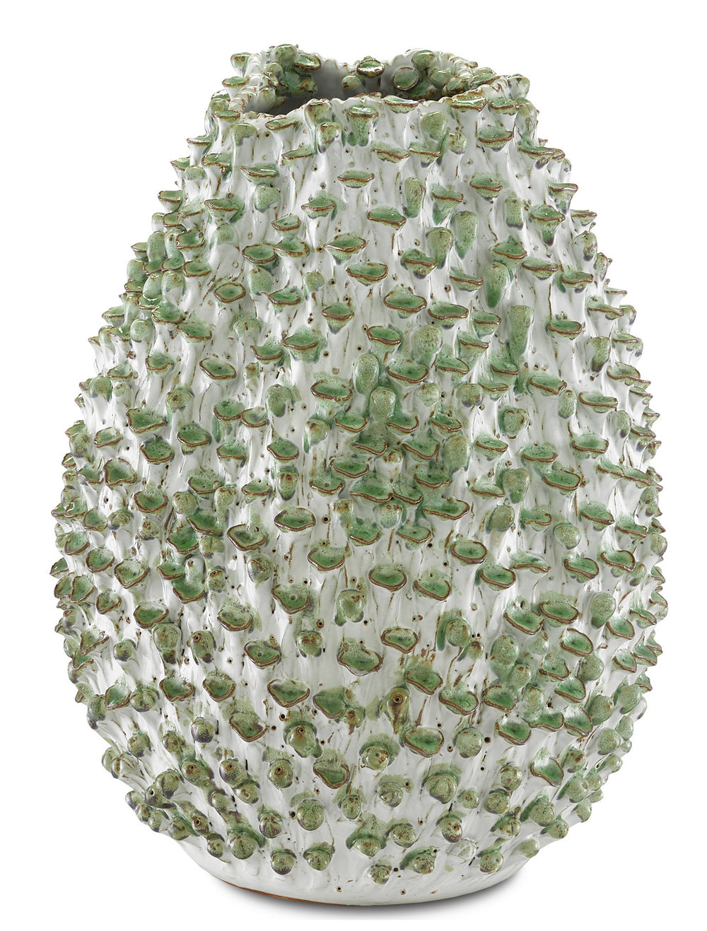 Currey and Company - Vase - Milione - White/Green- Union Lighting Luminaires Decor