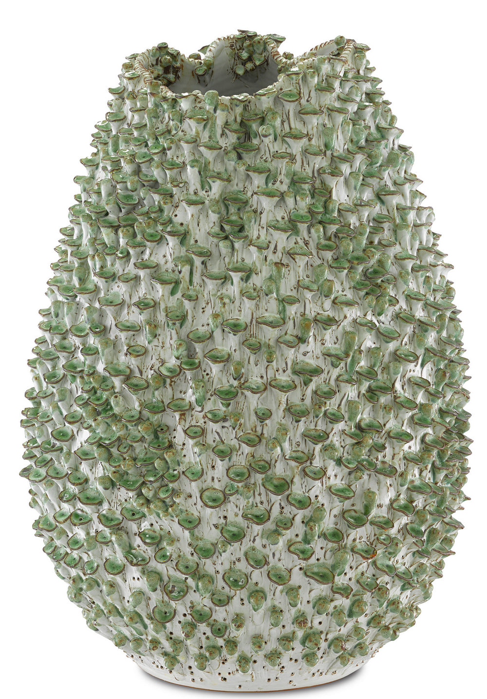 Currey and Company - Vase - Milione - White/Green- Union Lighting Luminaires Decor