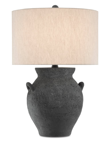 Currey and Company - One Light Table Lamp - Anza - Black Ash/Satin Black- Union Lighting Luminaires Decor