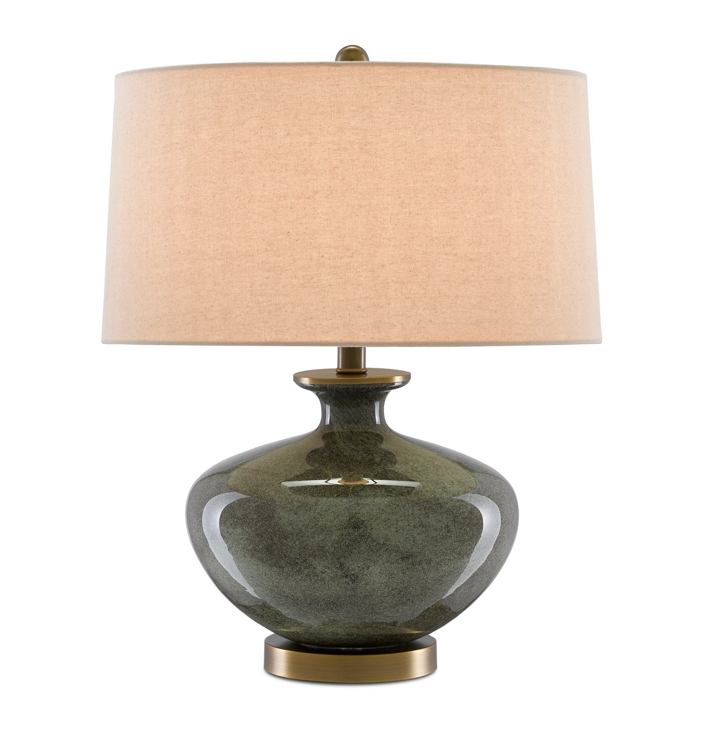 Currey and Company - One Light Table Lamp - Greenlea - Dark Gray/Moss Green/Antique Brass- Union Lighting Luminaires Decor