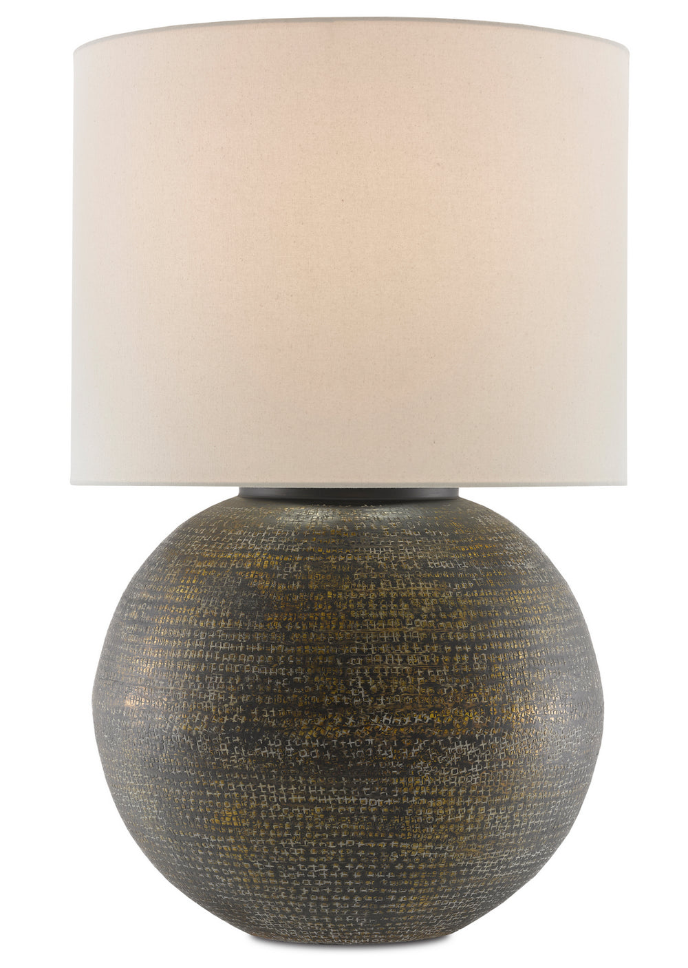 Currey and Company - One Light Table Lamp - Brigands - Antique Gold/Black/Whitewash- Union Lighting Luminaires Decor