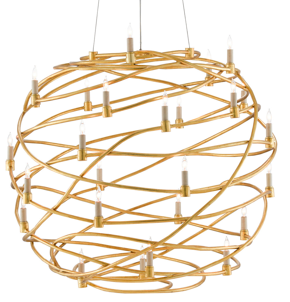 Currey and Company - 26 Light Chandelier - Franchette - Contemporary Gold Leaf- Union Lighting Luminaires Decor