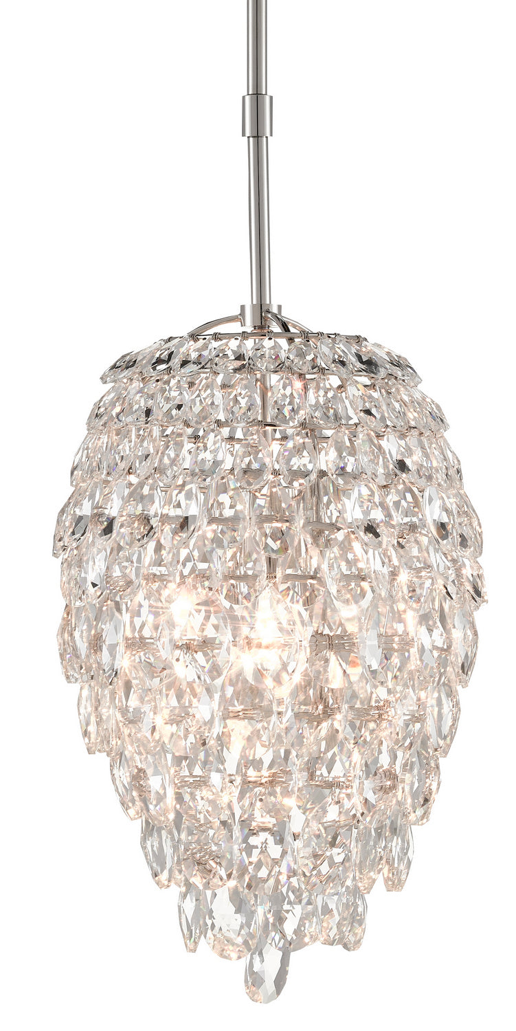 Currey and Company - One Light Pendant - Aisling - Polished Nickel- Union Lighting Luminaires Decor